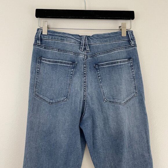 Good American Good Flare Distressed Jeans in Blue501 Size 10/30 - Picture 6 of 6